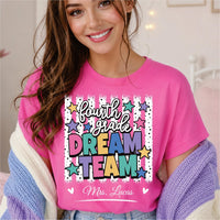 Personalized Fourth Grade Teacher Shirt, Custom Teacher Name Tee, Fourth Grade Dream Team Top, Back to School Outfit, Educator Gift