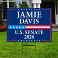 Jamie Davis For Louisiana Senate 2026 Yard Sign, Corrugated Plastic Senate Elections, Race Red White & Blue Yard Sign with Metal H-Stake