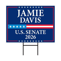 Jamie Davis For Louisiana Senate 2026 Yard Sign, Corrugated Plastic Senate Elections, Race Red White & Blue Yard Sign with Metal H-Stake