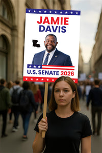 Jamie Davis For Louisiana Senate 2026 Election Sign, Anti-Trump, Political Campaign Sign, Senate Election 2026 Race Poster Sign