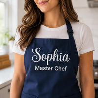 Custom Chef Embroidered Apron, Personalized Name and Title Cooking Apron, Full-Length Kitchen Apron, Custom Chef Apron, Culinary Gift