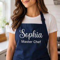 Custom Chef Embroidered Apron, Personalized Name and Title Cooking Apron, Full-Length Kitchen Apron, Custom Chef Apron, Culinary Gift