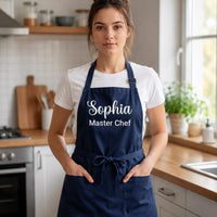 Custom Chef Embroidered Apron, Personalized Name and Title Cooking Apron, Full-Length Kitchen Apron, Custom Chef Apron, Culinary Gift