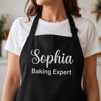 Custom Chef Embroidered Apron, Personalized Name and Title Cooking Apron, Full-Length Kitchen Apron, Custom Chef Apron, Culinary Gift