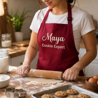 Custom Chef Embroidered Apron, Personalized Name and Title Cooking Apron, Full-Length Kitchen Apron, Custom Chef Apron, Culinary Gift