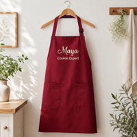 Custom Chef Embroidered Apron, Personalized Name and Title Cooking Apron, Full-Length Kitchen Apron, Custom Chef Apron, Culinary Gift