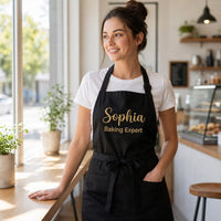 Custom Chef Embroidered Apron, Personalized Name and Title Cooking Apron, Full-Length Kitchen Apron, Custom Chef Apron, Culinary Gift