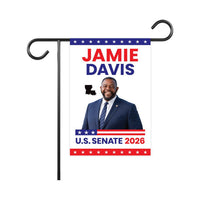 Jamie Davis For Louisiana Senate 2026 Garden Flag, Double Sided, 2026 Senate Flag, Elections Flag, Anti-Trump, Race Red White Blue Flag