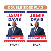 Jamie Davis For Louisiana Senate 2026 Garden Flag, Double Sided, 2026 Senate Flag, Elections Flag, Anti-Trump, Race Red White Blue Flag