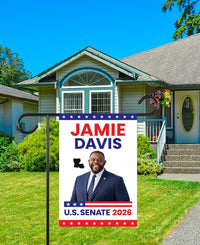 Jamie Davis For Louisiana Senate 2026 Garden Flag, Double Sided, 2026 Senate Flag, Elections Flag, Anti-Trump, Race Red White Blue Flag