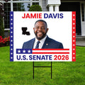 Jamie Davis For Louisiana Senate 2026 Yard Sign, Corrugated Plastic Senate Elections, Race Red White & Blue Yard Sign with Metal H-Stake