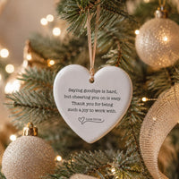 Personalized Farewell Ceramic Ornament, Custom Coworker Keepsake Ornament, Goodbye Quote Decor, New Job Gift, Coworker Farewell Gift