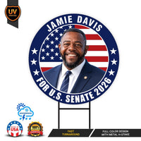 Jamie Davis For Louisiana Senate 2026 Yard Sign, Corrugated Plastic Senate Elections, Race Red White & Blue Yard Sign with Metal H-Stake