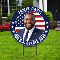 Jamie Davis For Louisiana Senate 2026 Yard Sign, Corrugated Plastic Senate Elections, Race Red White & Blue Yard Sign with Metal H-Stake