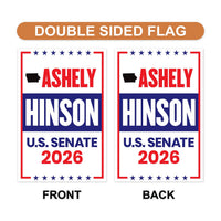 Ashley Hinson For Iowa Senate 2026 Garden Flag, Double Sided, 2026 Senate Flag, Elections Flag, Anti-Trump, Race Red White Blue Flag