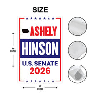 Ashley Hinson For Iowa Senate 2026 Garden Flag, Double Sided, 2026 Senate Flag, Elections Flag, Anti-Trump, Race Red White Blue Flag