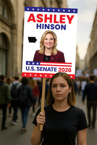 Ashley Hinson For Iowa Senate 2026 Election Sign, Anti-Trump, Political Campaign Sign, Senate Election 2026 Race Poster Sign