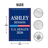 Ashley Hinson For Iowa Senate 2026 Garden Flag, Double Sided, 2026 Senate Flag, Elections Flag, Anti-Trump, Race Red White Blue Flag