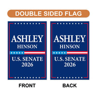 Ashley Hinson For Iowa Senate 2026 Garden Flag, Double Sided, 2026 Senate Flag, Elections Flag, Anti-Trump, Race Red White Blue Flag
