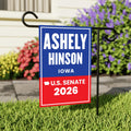 Ashley Hinson For Iowa Senate 2026 Garden Flag, Double Sided, 2026 Senate Flag, Elections Flag, Anti-Trump, Race Red White Blue Flag