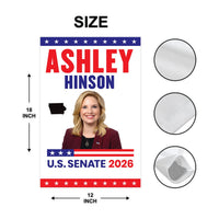 Ashley Hinson For Iowa Senate 2026 Garden Flag, Double Sided, 2026 Senate Flag, Elections Flag, Anti-Trump, Race Red White Blue Flag
