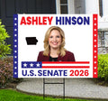 Ashley Hinson For Iowa Senate 2026 Yard Sign, Corrugated Plastic Senate Elections, Race Red White & Blue Yard Sign with Metal H-Stake
