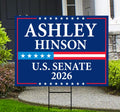 Ashley Hinson For Iowa Senate 2026 Yard Sign, Corrugated Plastic Senate Elections, Race Red White & Blue Yard Sign with Metal H-Stake