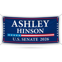 Ashley Hinson For Iowa U.S. Senate Banner Sign, 13 oz Waterproof US Senate Election 2026, Democrate Vinyl Banner With Metal Grommets