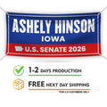 Ashley Hinson For Iowa U.S. Senate Banner Sign, 13 oz Waterproof US Senate Election 2026, Democrate Vinyl Banner With Metal Grommets