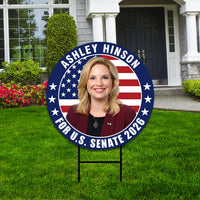 Ashley Hinson For Iowa Senate 2026 Yard Sign, Corrugated Plastic Senate Elections, Race Red White & Blue Yard Sign with Metal H-Stake