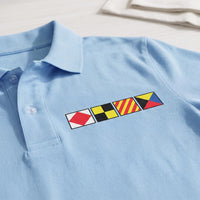 Nautical Signal Flag Polo Shirt, Personalized Maritime Initials Polo, Custom Boating Shirt, Captain Gift, Yacht Club Apparel, Sailor Gift