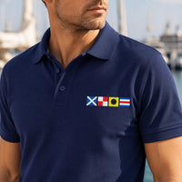 Nautical Signal Flag Polo Shirt, Personalized Maritime Initials Polo, Custom Boating Shirt, Captain Gift, Yacht Club Apparel, Sailor Gift