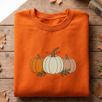 Fall Pumpkin Embroidered Sweatshirt, Autumn Pumpkin Hoodie, Neutral Harvest Shirt, Holiday Sweatshirt, Thanksgiving Fall Gift for Her