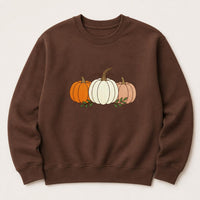 Fall Pumpkin Embroidered Sweatshirt, Autumn Pumpkin Hoodie, Neutral Harvest Shirt, Holiday Sweatshirt, Thanksgiving Fall Gift for Her