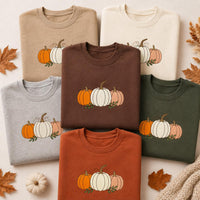 Fall Pumpkin Embroidered Sweatshirt, Autumn Pumpkin Hoodie, Neutral Harvest Shirt, Holiday Sweatshirt, Thanksgiving Fall Gift for Her