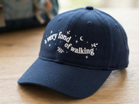Very Fond of Walking Embroidered Hat, Funny Hiker Gift for Women, Bio Washed Cotton Cap, Outdoor Walking Dad Hat, Everyday Cap Gift