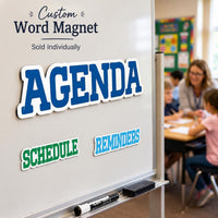 Custom Classroom Word Magnet, Personalized Whiteboard Label, Teacher Schedule Magnet, Colorful Agenda Sign, Back to School Teacher Gift