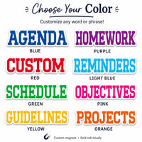 Custom Classroom Word Magnet, Personalized Whiteboard Label, Teacher Schedule Magnet, Colorful Agenda Sign, Back to School Teacher Gift