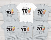 Personalized 70th Birthday Shirt, Custom Photo Birthday Tee, Matching Family Party Crew Shirts, Milestone Celebration Outfit, Gift for Dad