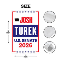 Josh Turek For Iowa Senate 2026 Garden Flag, Double Sided, 2026 Senate Flag, Elections Flag, Anti-Trump, Race Red White Blue Flag
