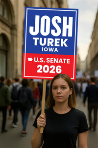 Josh Turek For Iowa Senate 2026 Election Sign, Anti-Trump, Political Campaign Sign, Senate Election 2026 Race Poster Sign