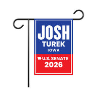 Josh Turek For Iowa Senate 2026 Garden Flag, Double Sided, 2026 Senate Flag, Elections Flag, Anti-Trump, Race Red White Blue Flag