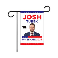 Josh Turek For Iowa Senate 2026 Garden Flag, Double Sided, 2026 Senate Flag, Elections Flag, Anti-Trump, Race Red White Blue Flag