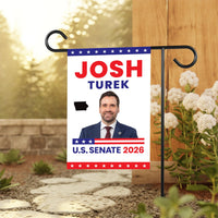Josh Turek For Iowa Senate 2026 Garden Flag, Double Sided, 2026 Senate Flag, Elections Flag, Anti-Trump, Race Red White Blue Flag