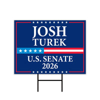 Josh Turek For Iowa Senate 2026 Yard Sign, Corrugated Plastic Senate Elections, Race Red White & Blue Yard Sign with Metal H-Stake
