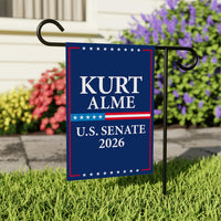 Kurt Alme For Montana Senate 2026 Garden Flag, Double Sided, 2026 Senate Flag, Elections Flag, Anti-Trump, Race Red White Blue Flag