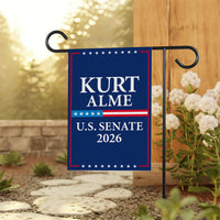 Kurt Alme For Montana Senate 2026 Garden Flag, Double Sided, 2026 Senate Flag, Elections Flag, Anti-Trump, Race Red White Blue Flag