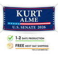 Kurt Alme For Montana U.S. Senate Banner Sign, 13 oz Waterproof US Senate Election 2026, Democrate Vinyl Banner With Metal Grommets