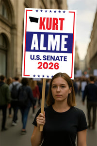 Kurt Alme For Montana Senate 2026 Election Sign, Anti-Trump, Political Campaign Sign, Senate Election 2026 Race Poster Sign