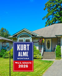 Kurt Alme For Montana Senate 2026 Garden Flag, Double Sided, 2026 Senate Flag, Elections Flag, Anti-Trump, Race Red White Blue Flag